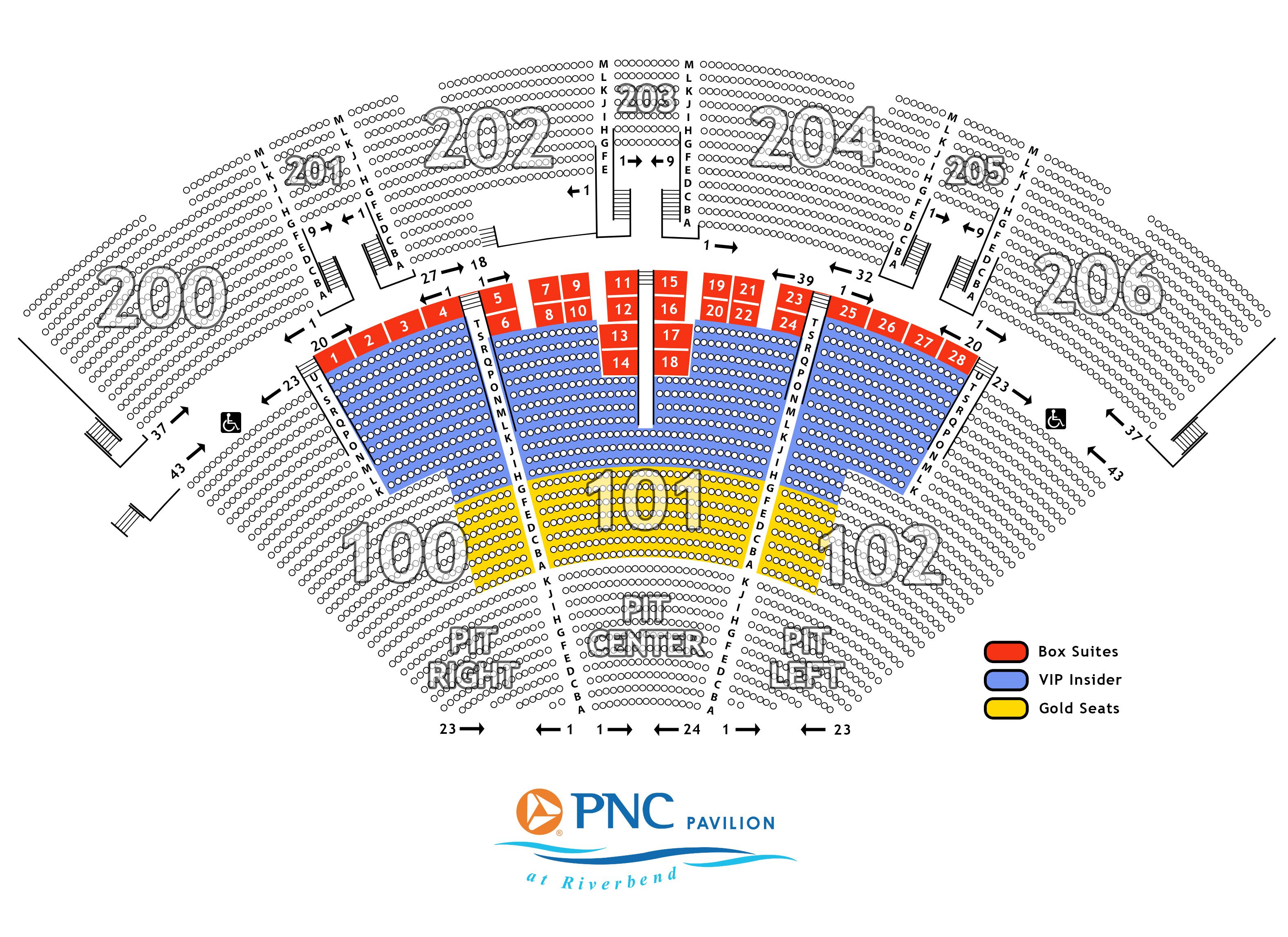 PNC Pavilion VIP Seating Map